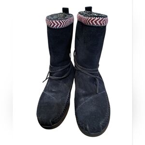 Tom's Woman's Black Suede Nepal Boot